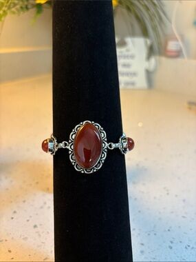 Sterling Silver Carnelian Gemstone Bracelet